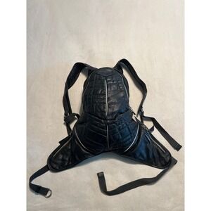 Dautore Black Quilted Leather Beetle Backpack Unique Sculptural Streetwear Bag